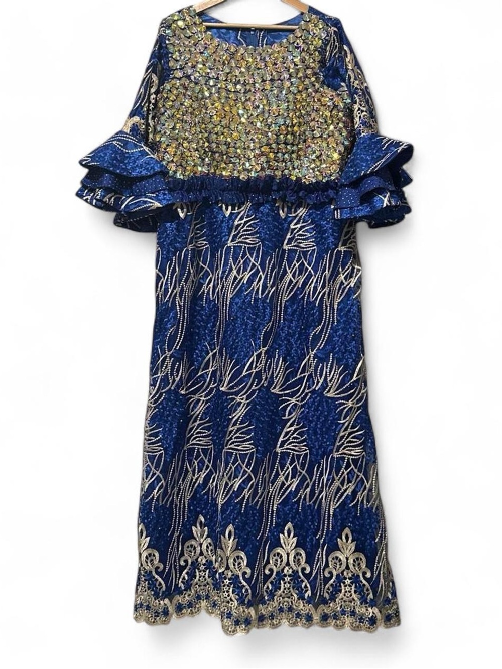 Blue Embellished Dress 2XL